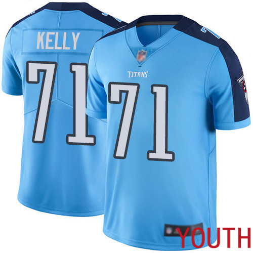 Tennessee Titans Limited Light Blue Youth Dennis Kelly Jersey NFL Football 71 Rush Vapor Untouchable